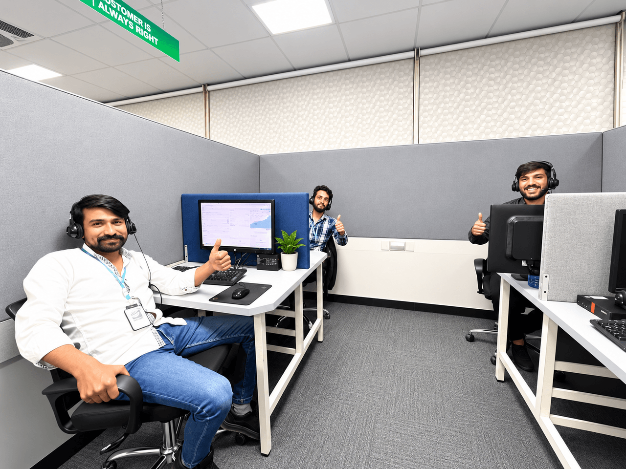 ORiON reception team at their workstations